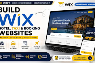 build wix booking website design real estate hotel taxi air bnb booking website