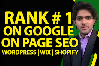 do complete on page SEO optimization for wordpress, wix, and shopify