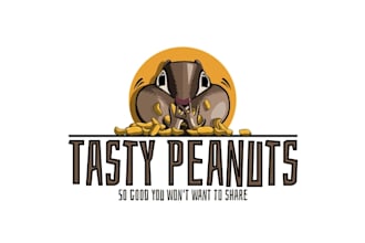 design innovative modern tasty peanuts logo
