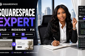 build squarespace website, redesign, fix and customize squarespace