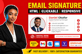 create clickable HTML email signature for outlook and animated email signature