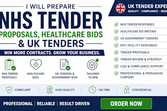 prepare nhs tender proposals healthcare bid and  UK tenders public sector