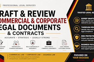 draft and review commercial and corporate legal documents and contracts