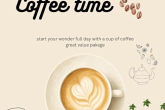 design cafe menu, coffee shop flyer and restaurant menu