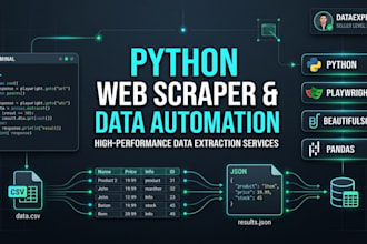 build a custom python web scraper, crawler, and data extractor