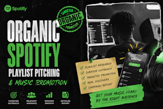do organic spotify playlist pitching and music promotion