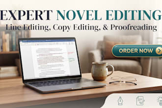 do novel editing with line, proofreading and copy editing