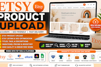do etsy product upload and SEO optimized listing