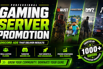 gaming server promotion, discord ads, rust, minecraft, dayz, fivem promotion