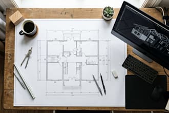 be your draftsman for architect plans and city permit drawings