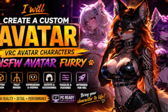 create a custom avatar vrc avatar characters nsfw avatar furry
