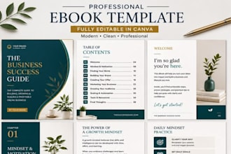 create a modern ebook, PDF, workbook and canva template