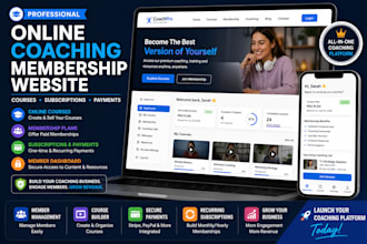 build online coaching membership website courses subscriptions and payments