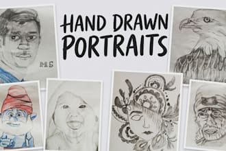 hand draw a realistic pencil portrait from your photo