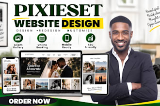 design, redesign, customize, create pixieset website or photography portfolio
