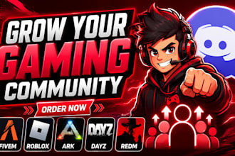 discord server promotion, fivem, ark server, dayz, roblox, redm, kick promotion