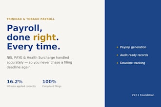 process payroll and handle nis, paye, and health surcharge compliance