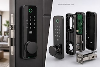 design a smart lock housing for iot, wifi and fingerprint door locks