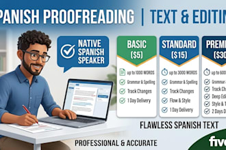 proofread and edit your spanish text or document