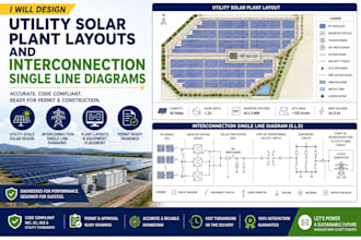 design utility solar plant layouts and interconnection single line diagrams