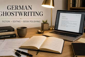 do german ghostwriting for your fiction stories, line, copy and book editing pro