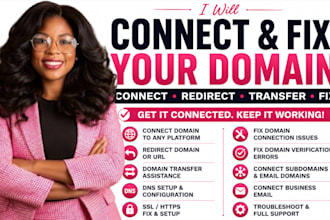 connect domain, redirect domain, domain transfer,fix domain issue,connect domain
