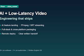 develop end to end ai and live streaming solutions