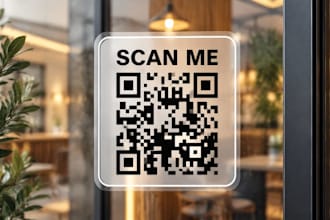 create glass door decals, qr code stickers, logo window decals and store signage