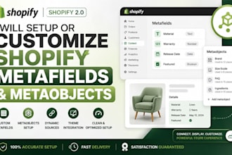 setup or customize shopify metafields and metaobjects