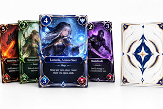 design custom card game, card game art, game assets for board and digital games