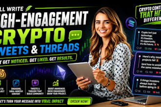 write high engagement crypto tweets and threads for your project
