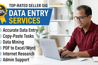 accurate data entry, excel, web research and admin support