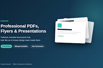 design a professional PDF, presentation, or flyer for your business