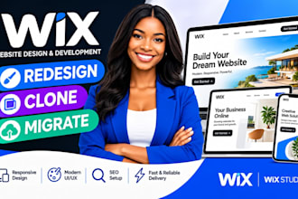 redesign, clone or migrate wix website, wix website design, wix studio website
