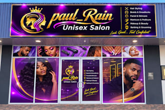 design salon storefront graphics, beauty shop signage, and spa window decals