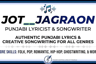 write authentic punjabi lyrics and songwriting for your song