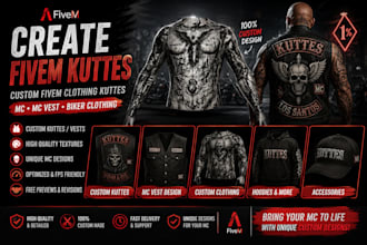 create fivem kuttes custom fivem clothing kuttes mc mc vest biker clothing