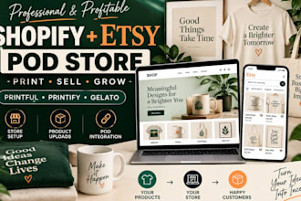 setup shopify print on demand store etsy pod shop with printful printify gelato