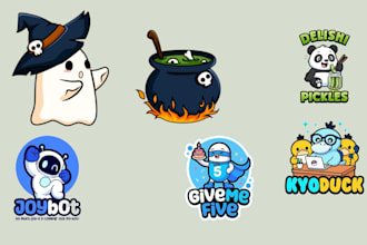do kawaii chibi animal mascot logo design