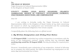 draft a professional legal notice