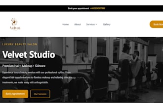 design a modern hair salon website with online booking