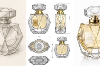 3d bottle modeling from drawings sketches and references