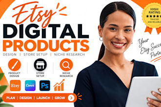 setup etsy pod shop, etsy digital products etsy print on demand etsy SEO listing