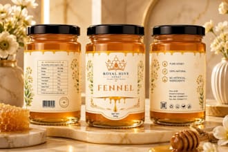 do professional bottle label for supplement, honey, spice, and natural products