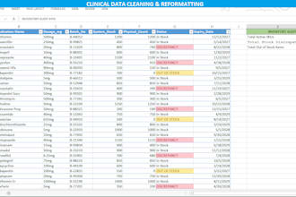 do medical research data analysis and clinical data cleaning in excel