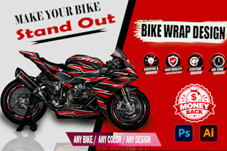 create a professional bike wrap motorcycle wrap helmet and decals