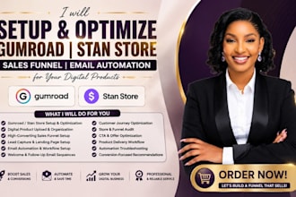 setup gumroad stan store sales funnel email automation digital products audit