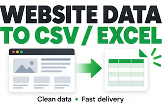 scrape website data into clean CSV or excel files