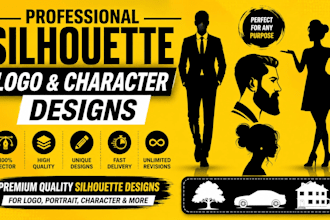 create professional black silhouette logo from your photo