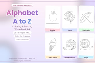 design kids abc alphabet tracing and coloring worksheets
